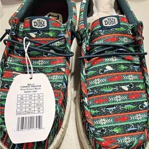 Hey Dude Men’s Wally Fishmas Sweater Slip-On Shoes - Size 8